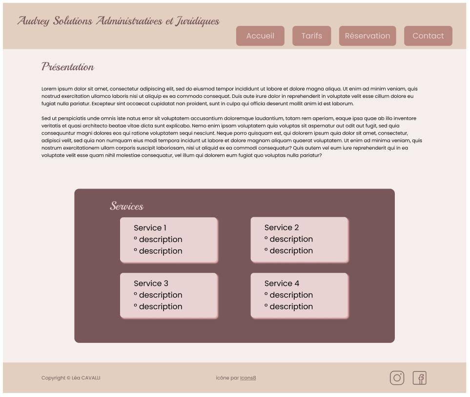 Maquette site internet